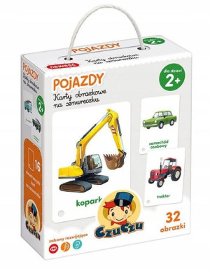 Karty obrazkowe na sznureczku Pojazdy 2+ CzuCzu
