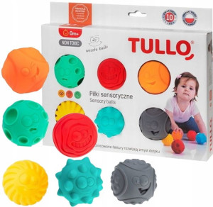 Piłki sensoryczne buźki 6szt.Tullo