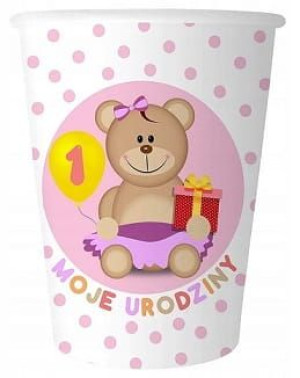 Kubeczki papierowe urodzinowe 6szt. 250ml Godan
