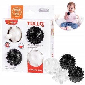 Piłki sensoryczne czarno-białe 4 szt.Tullo