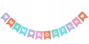 Girlanda papierowa Mam roczek dla dziewczynki Goda