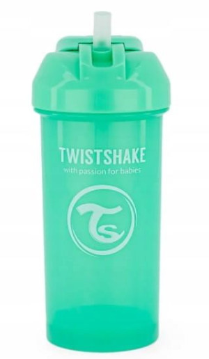 Twistshake Kubek niekapek ze słomką 360 ml Green