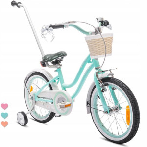 Rowerek dla dziewczynki 16 cali Heart Bike miętowy