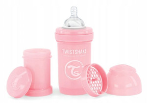 Twistshake Butelka antykolkowa 180ml różowa 0m+
