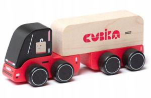 Drewniana Ciężarówka czerwona 18m+ Cubika