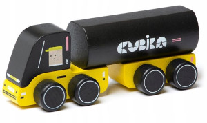 Drewniana Ciężarówka cysterna żółta 18m+ Cubika