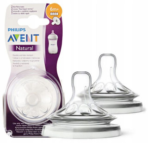 Smoczek do butelki Natural 6m+ 2szt. Avent