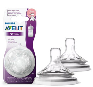 Smoczek do butelki Natural 3m+ 2szt. Avent