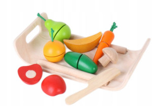 Warzywa i owoce na tacy drewniane Plan Toys