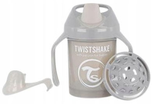 Twistshake Kubek niekapek z mikserem 230ml szary
