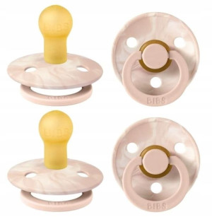 Bibs Tie Dye Smoczek 2-pack Blush Ivory S 0m+