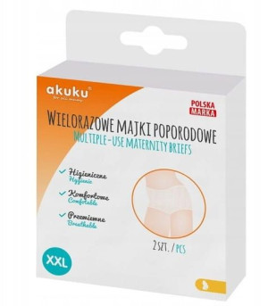 Akuku Majtki poporodowe wielorazowe 2 szt. XXL