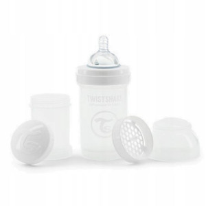 Twistshake Butelka antykolkowa 180ml biała 0m+