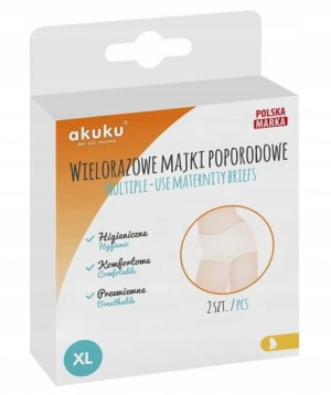 Akuku Majtki poporodowe wielorazowe 2 szt. XL