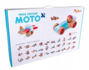 Klocki drewniane Mega zestaw Moto 3+ Malblo