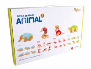 Klocki drewniane Mega zestaw Animal 3+ Malblo