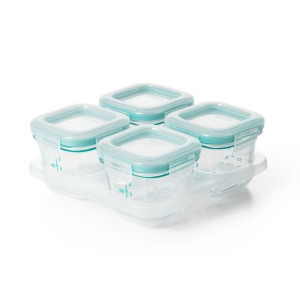 Szklane Pojemniki do Zamrażania Teal 4szt 120ml Ox