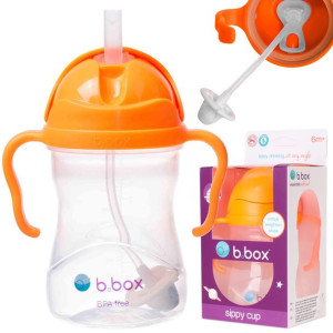Innowacyjny Bidon ze Słomką Pomarańczowy 240ml 6m+