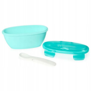 Zestaw pojemnik + łyżka Easy-Serve Grey/Soft Teal