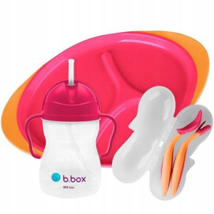 Zestaw do karmienia Strawberry Shake 6m+ B.Box