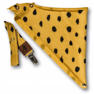 Bandanka z zawieszką Leopard Mustard Hi Little One