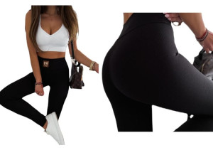 Legginsy Prążkowane jaskółki wyszczuplające M