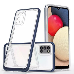 Clear 3in1 etui do Samsung Galaxy A03s (166) żelowy z ramką niebieski