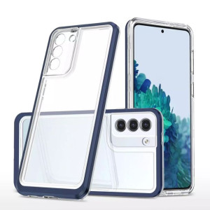 Clear 3in1 etui do Samsung Galaxy S22+ (S22 Plus) żelowy z ramką niebieski