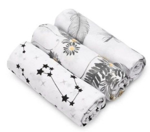 Sensillo Pieluszki Muślinowe 3szt Pieluchy Grey