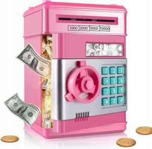 Sejf Skarbonka Na Monety Banknoty Bankomat + Pin