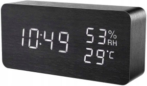Elektroniczny BUDZIK Zegar Termometr Higrometr