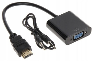 Adapter Konwerter kabel HDMI do VGA DSUB + AUDIO