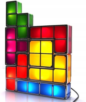 TETRIS lampka nocna LED układanka na biurko dzieci