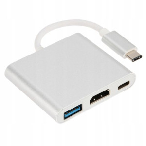 Adapter USB 3.1 typ C do HDMI + USB 3.0 + USB C 4K