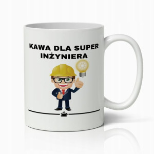 Kubek Biały Prezent Dla Super Inżyniera Do Pracy