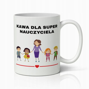 Kubek Biały Prezent Dla Super Nauczyciela Do Pracy