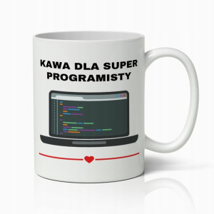 Kubek Biały Prezent Dla Super Programisty Do Pracy