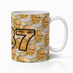 Kubek Biały PAPIEŻ2137 śmieszny prezent Jan Paweł2