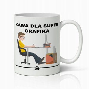 Kubek Biały Prezent Dla Super Grafika Do Pracy