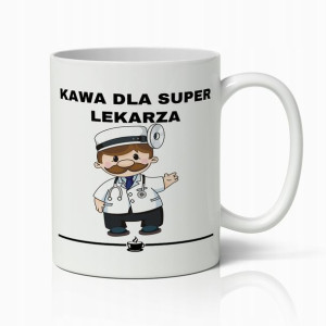 Kubek Biały Prezent Dla Super Lekarza Do Pracy