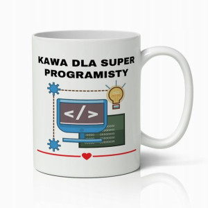 Kubek Biały Prezent Dla Super Programisty Do Pracy
