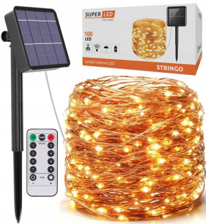 Girlanda solarna LED Lampki 100 LED 10 m + pilot