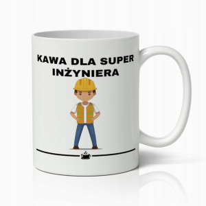 Kubek Biały Prezent Dla Super Inżyniera Do Pracy