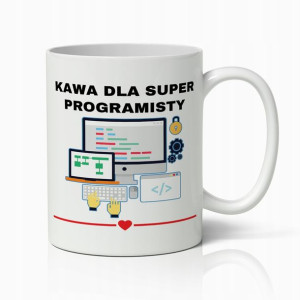 Kubek Biały Prezent Dla Super Programisty Do Pracy
