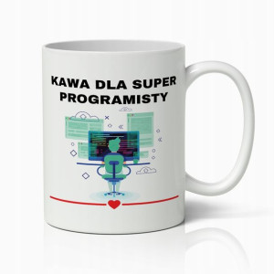 Kubek Biały Prezent Dla Super Programisty Do Pracy