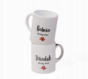 Zestaw Białych Kubków Na Dzień Dziadka I Babci 1