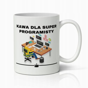 Kubek Biały Prezent Dla Super Programisty Do Pracy