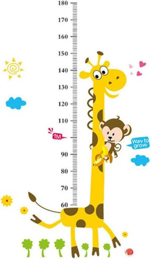 Miarka Wzrostu Naklejka Ścienna Dla Dzieci 180cm