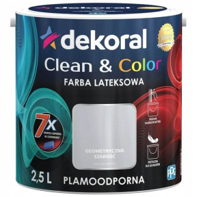 Farba Clean&Color Geometryczna Szarość 2,5L Dekoral
