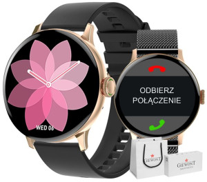 Smartwatch Damski Giewont GW330-5 Róż Czarny Pasek Silikon i Bransoleta